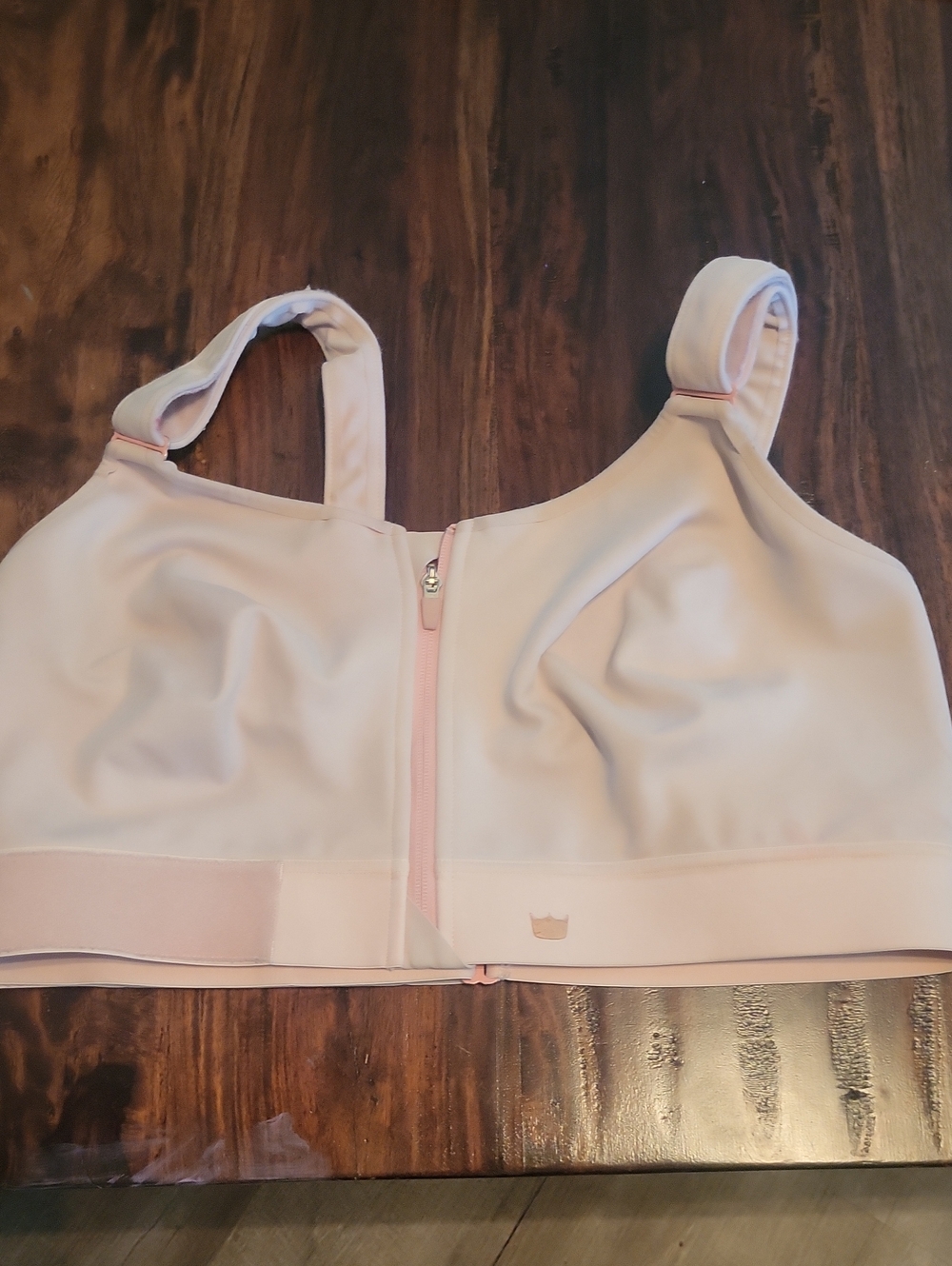 Shefit Light Pink Front-Zip Sports Bra